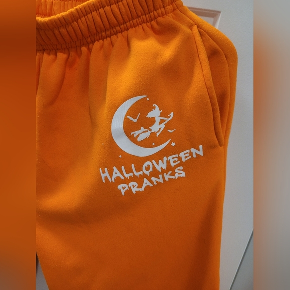 Shein Halloween jogging pants with elastic waist and pockets in orange Small - Picture 2 of 6